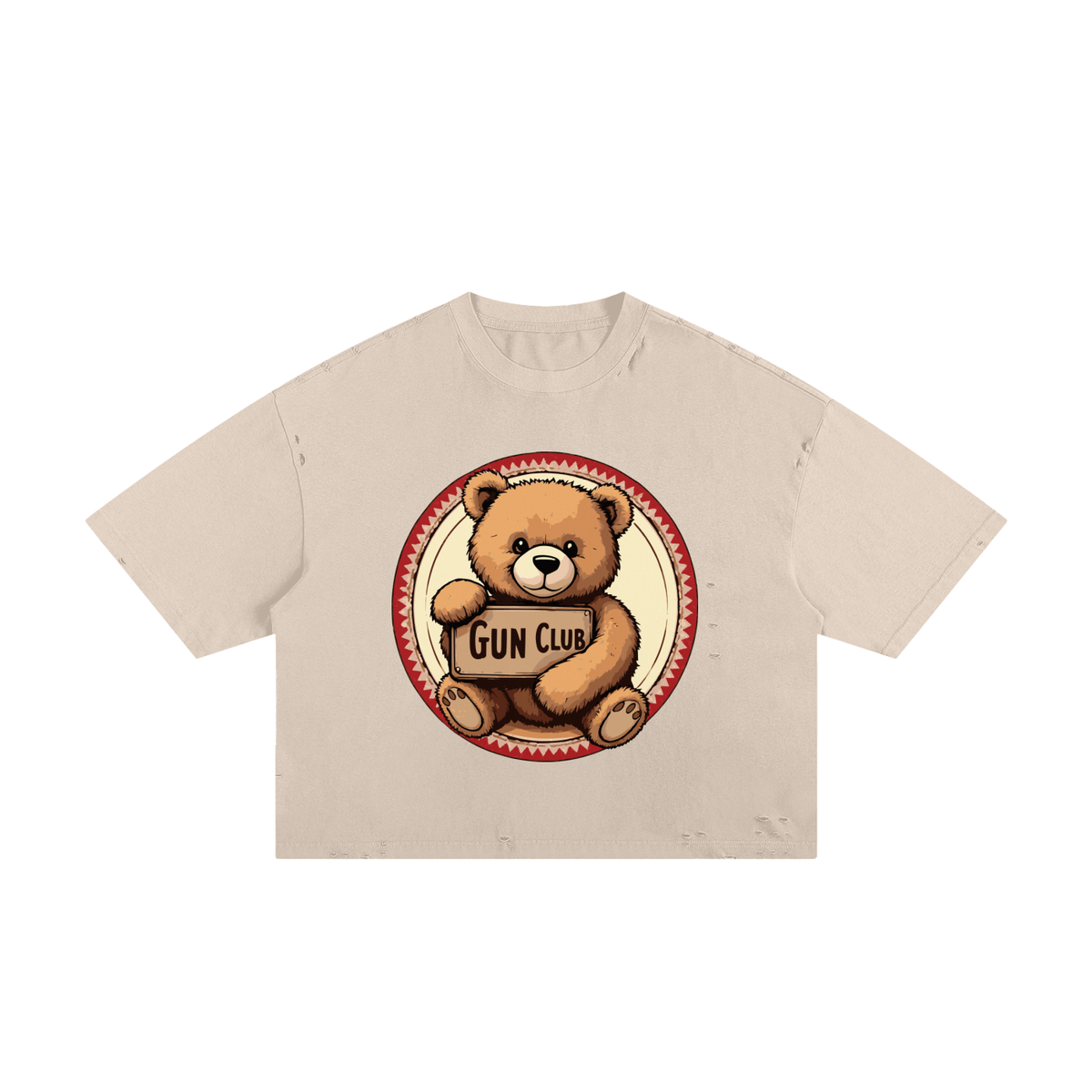GUNCLUB FrayBoxy T-Shirt, Apricot