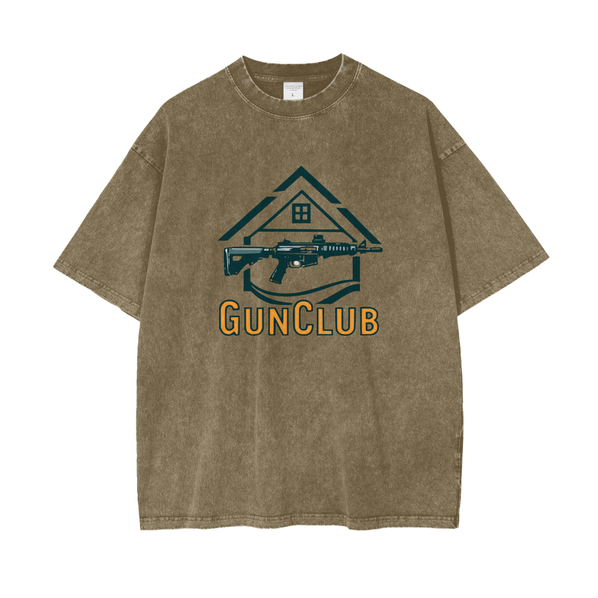 GUNCLUB OverCLUBWashed T-Shirt, Gray Green