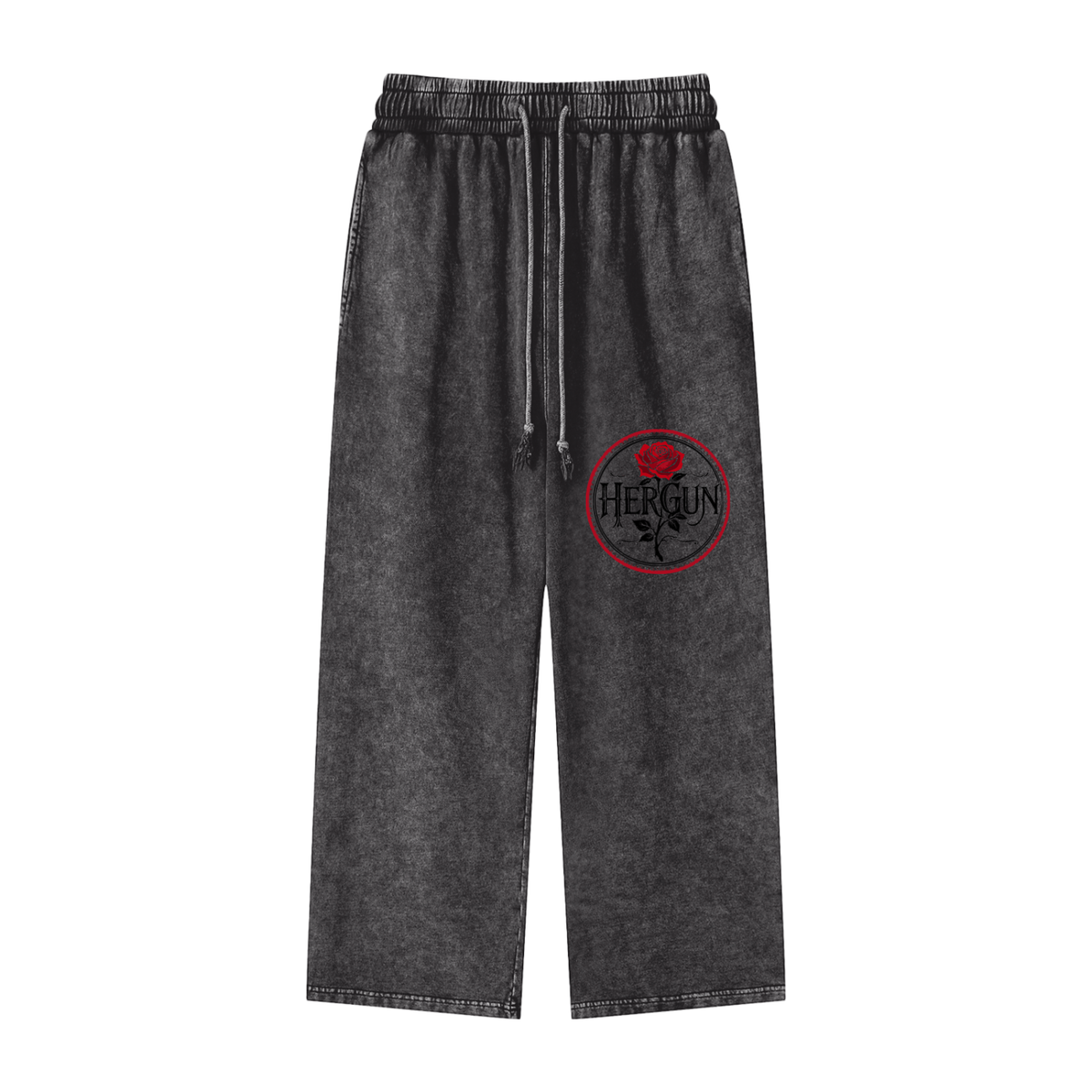 HERGUN AcidWash Str8s Pants, Black