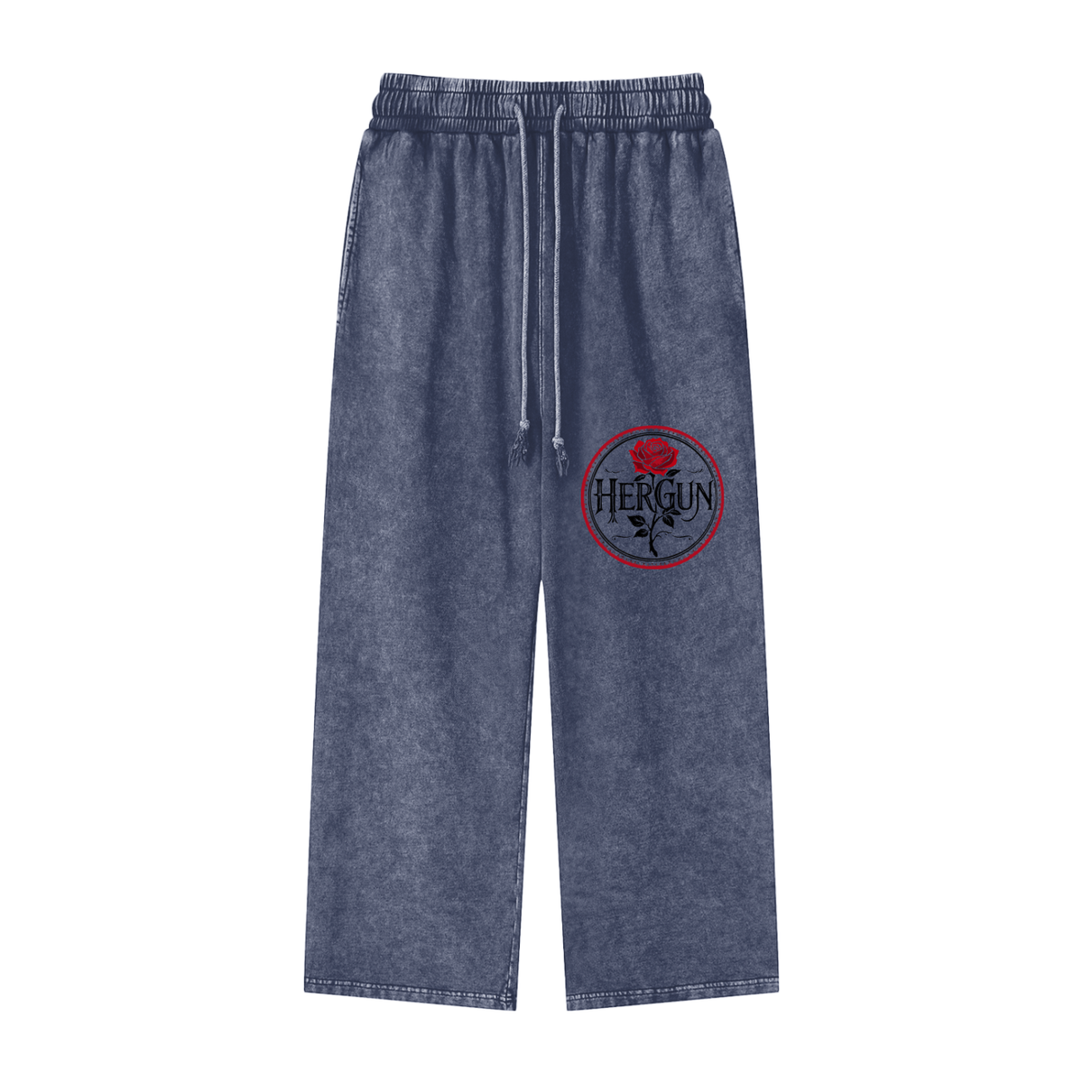 HERGUN AcidWash Str8s Pants, Blue