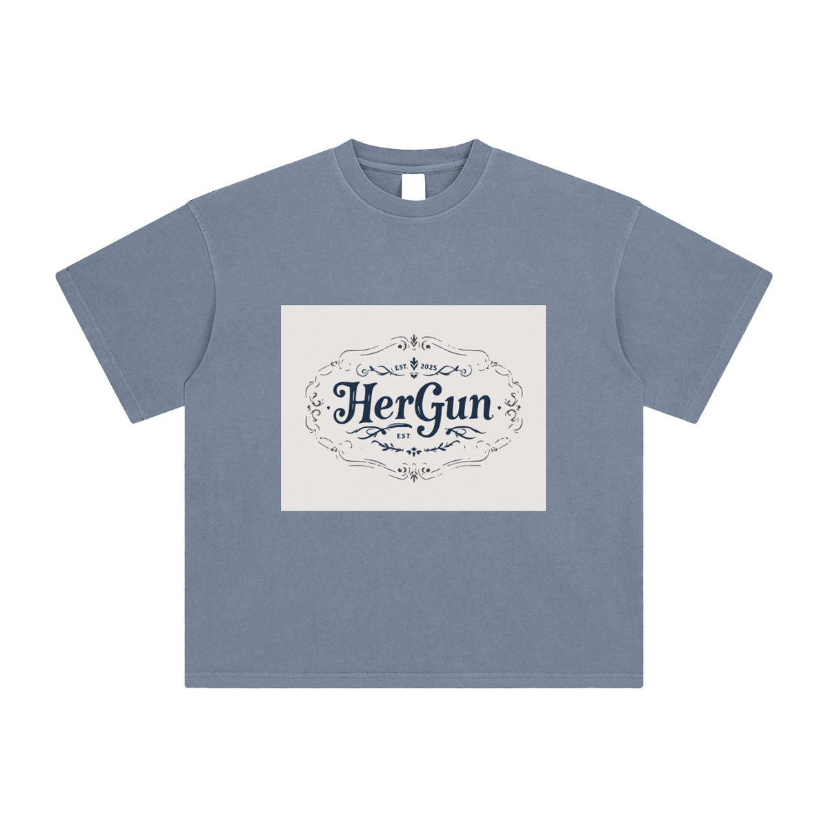 HERGUN AmeriWash TEE T-Shirt, Gray Blue