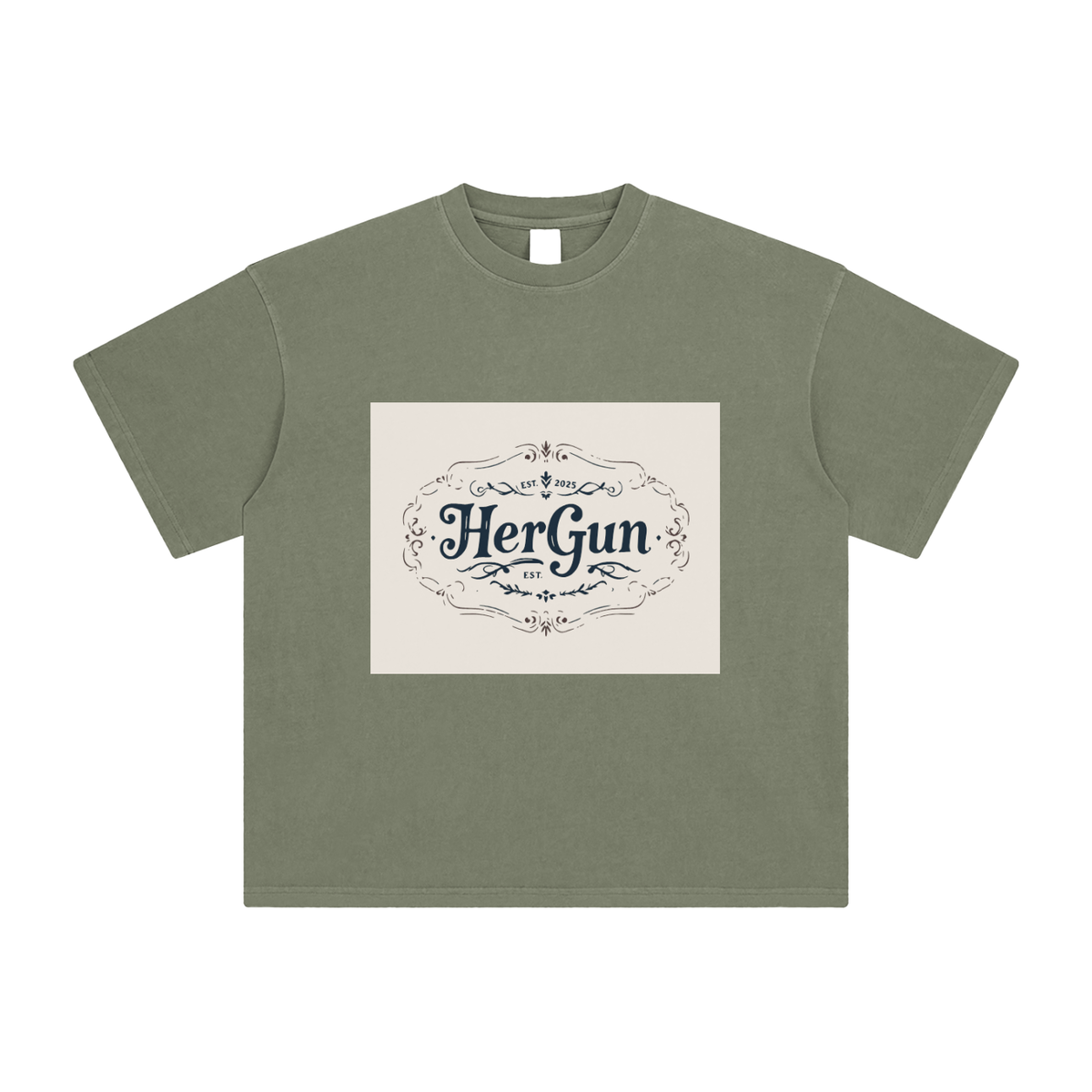 HERGUN AmeriWash TEE T-Shirt, Gray Green