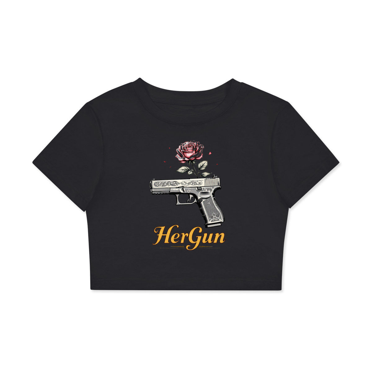 HERGUN BodyCrop Crop Top, Black Beauty
