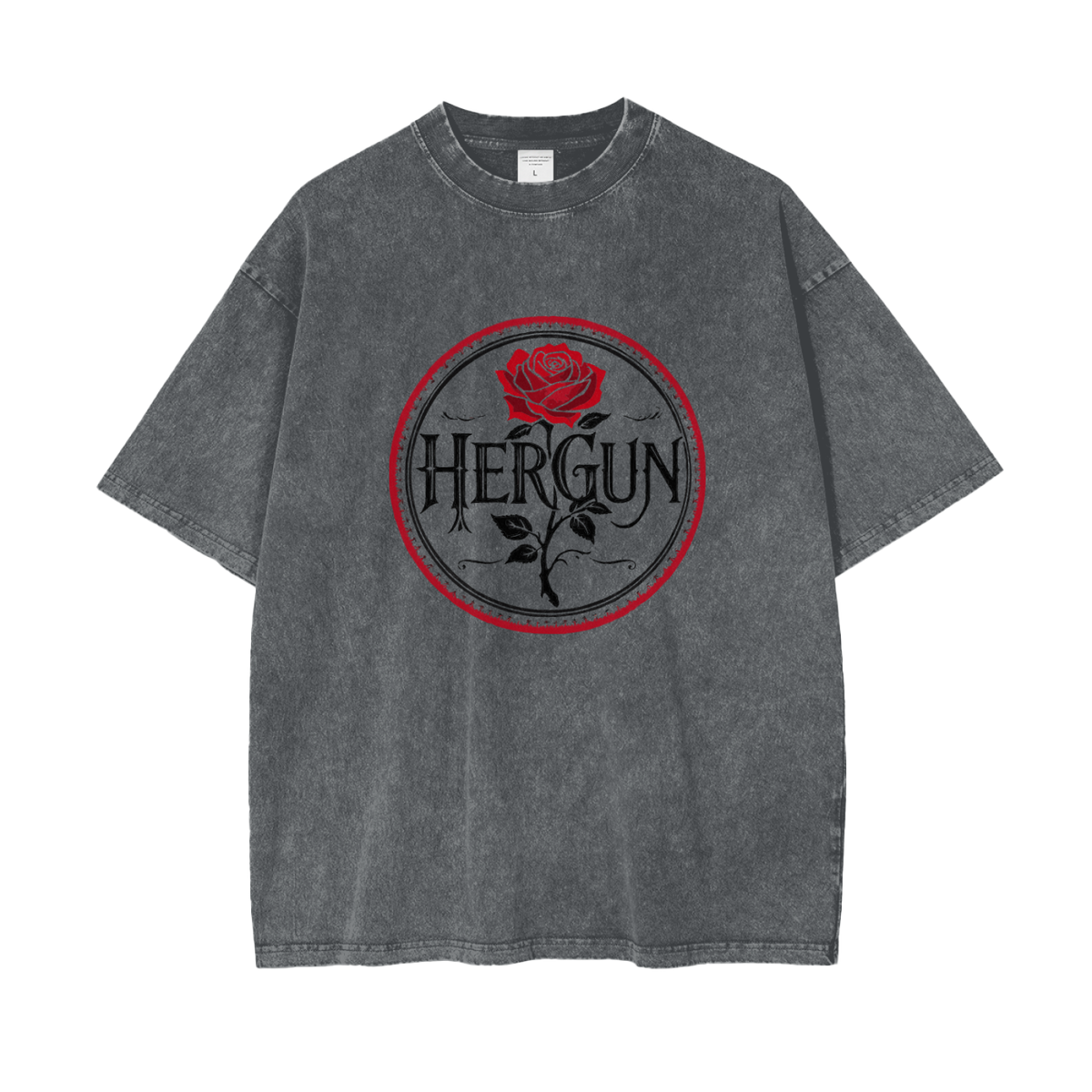 HERGUN SizeWashed T-Shirt, Pirate Gray