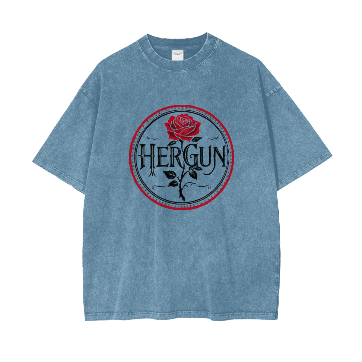 HERGUN SizeWashed T-Shirt, Blue Jeans