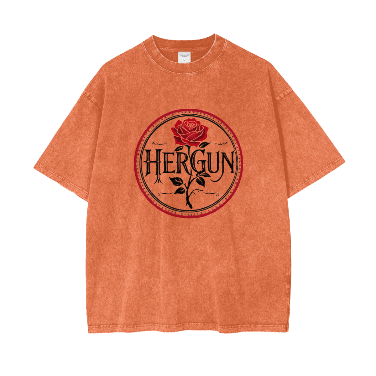 HERGUN SizeWashed T-Shirt, Orange