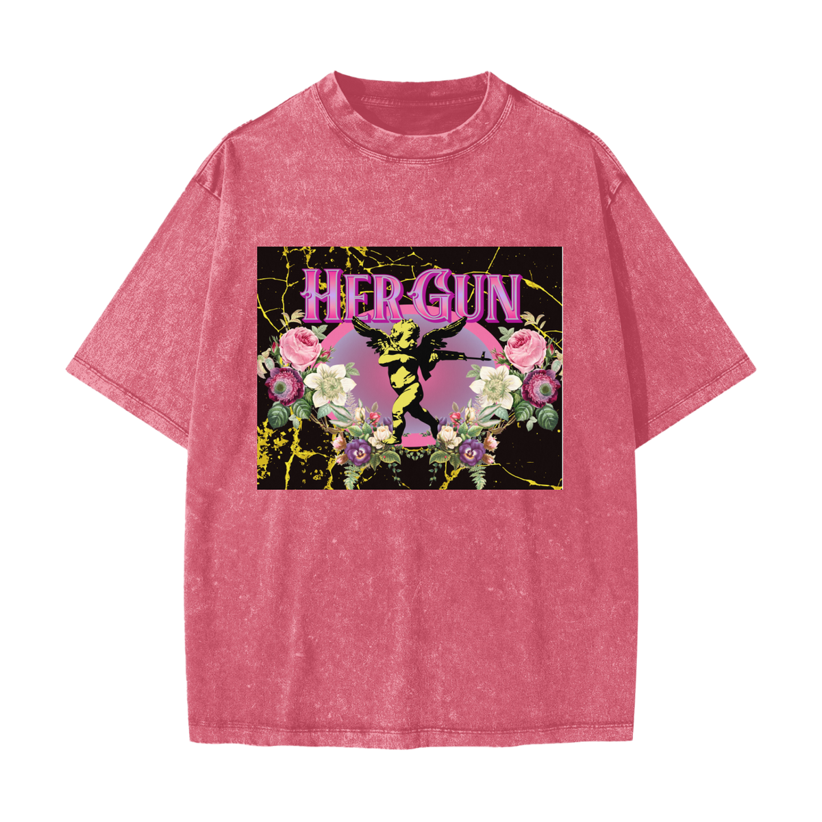 HERGUN SnowWash T-Shirt, Cherry Color